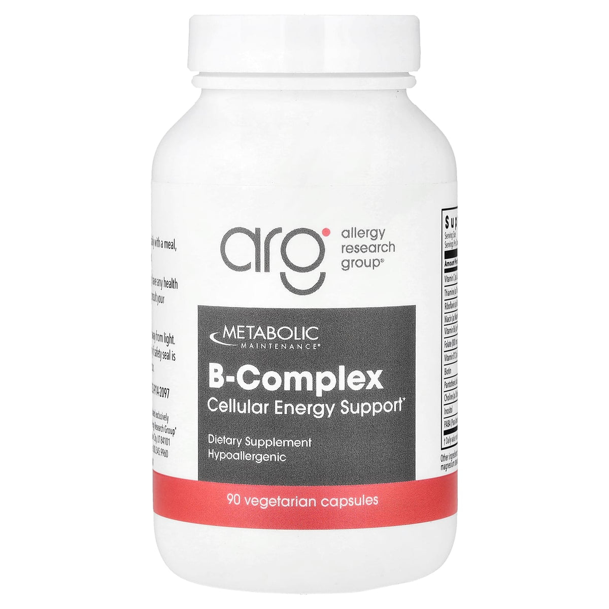 Metabolic Maintenance, B-Complex, 90 Vegetarian Capsules UPC 838287005001 | Hilife Vitamins