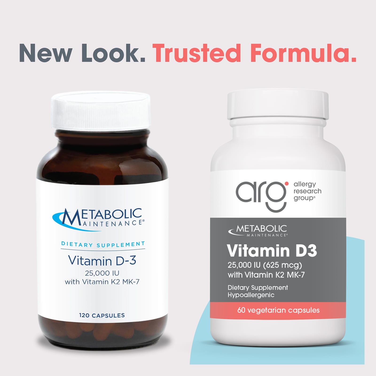 Metabolic Maintenance, Vitamin D3 with Vitamin K2 MK-7, 60 Vegetarian Capsules UPC 838287005292 | Hilife Vitamins