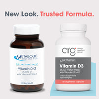 Metabolic Maintenance, Vitamin D3 with Vitamin K2 MK-7, 60 Vegetarian Capsules UPC 838287005292 | Hilife Vitamins