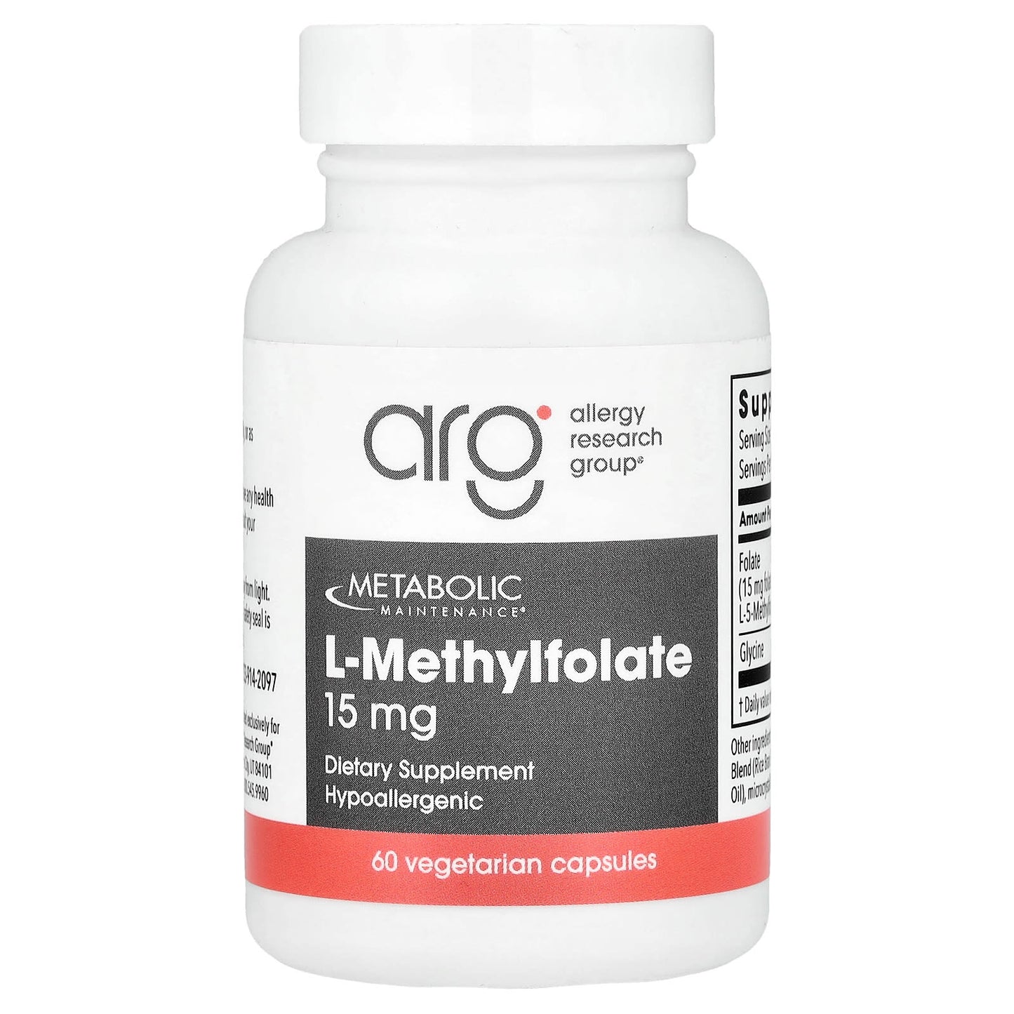 Metabolic Maintenance, L-Methylfolate, 15 mg, 60 Capsules