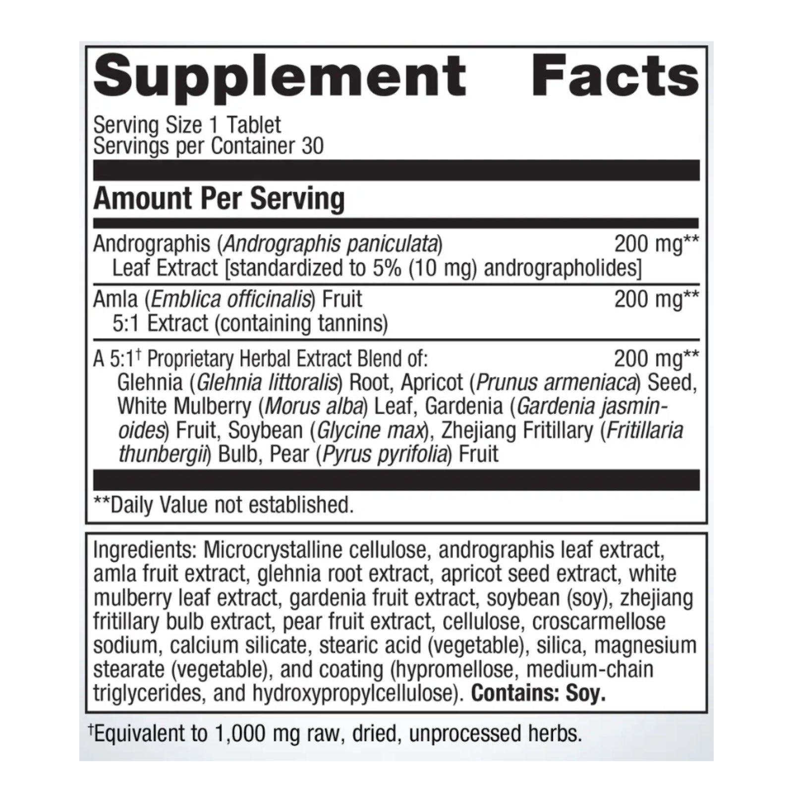 Metagenics, Andrographis Plus®, 30 Tablets UPC 755571011152 | Hilife Vitamins