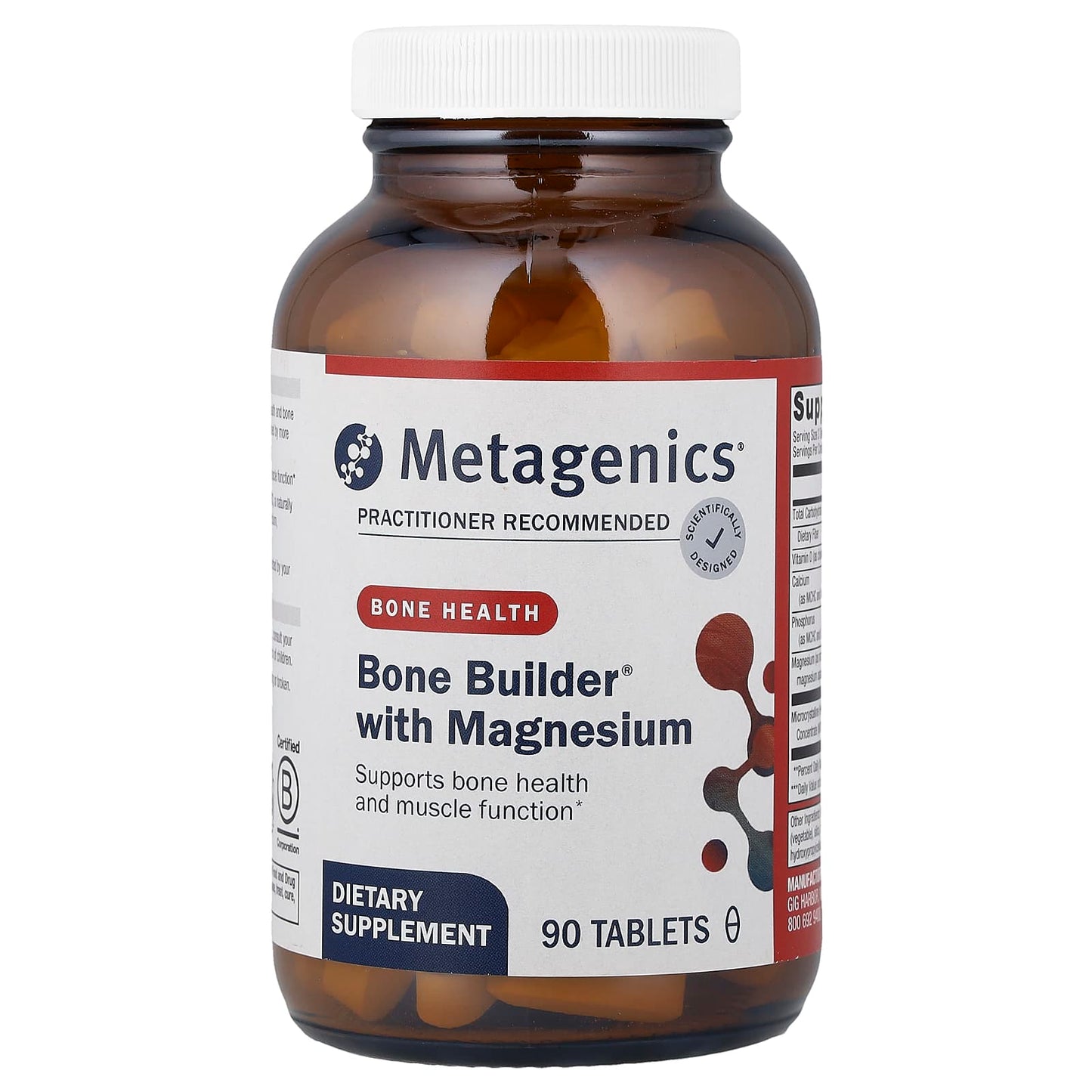 Metagenics, Bone Builder® With Magnesium, 90 Tablets UPC 755571013057 | HiLife Vitamins