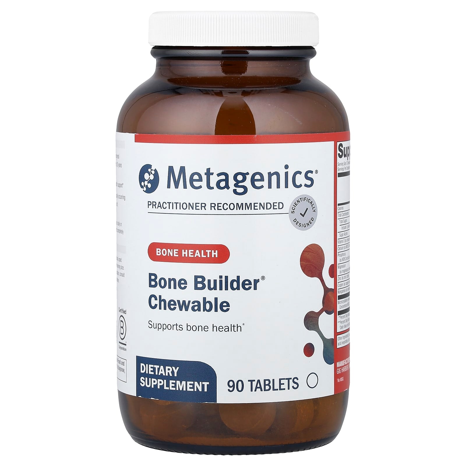 Metagenics, Bone Builder® Chewable, 90 Tablets UPC 755571013149 | HiLife Vitamins