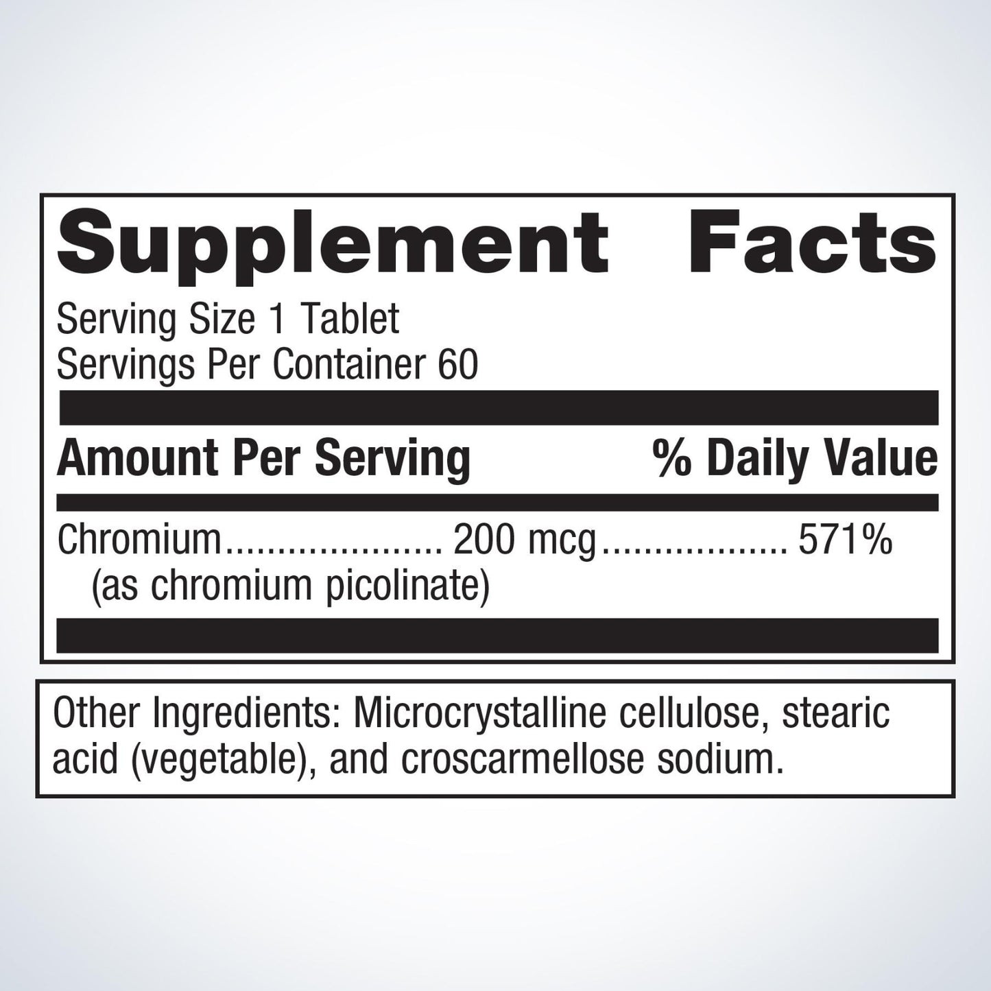 Metagenics, Chromium Picolinate, 60 Tablets UPC 755571013637 | HiLife Vitamins