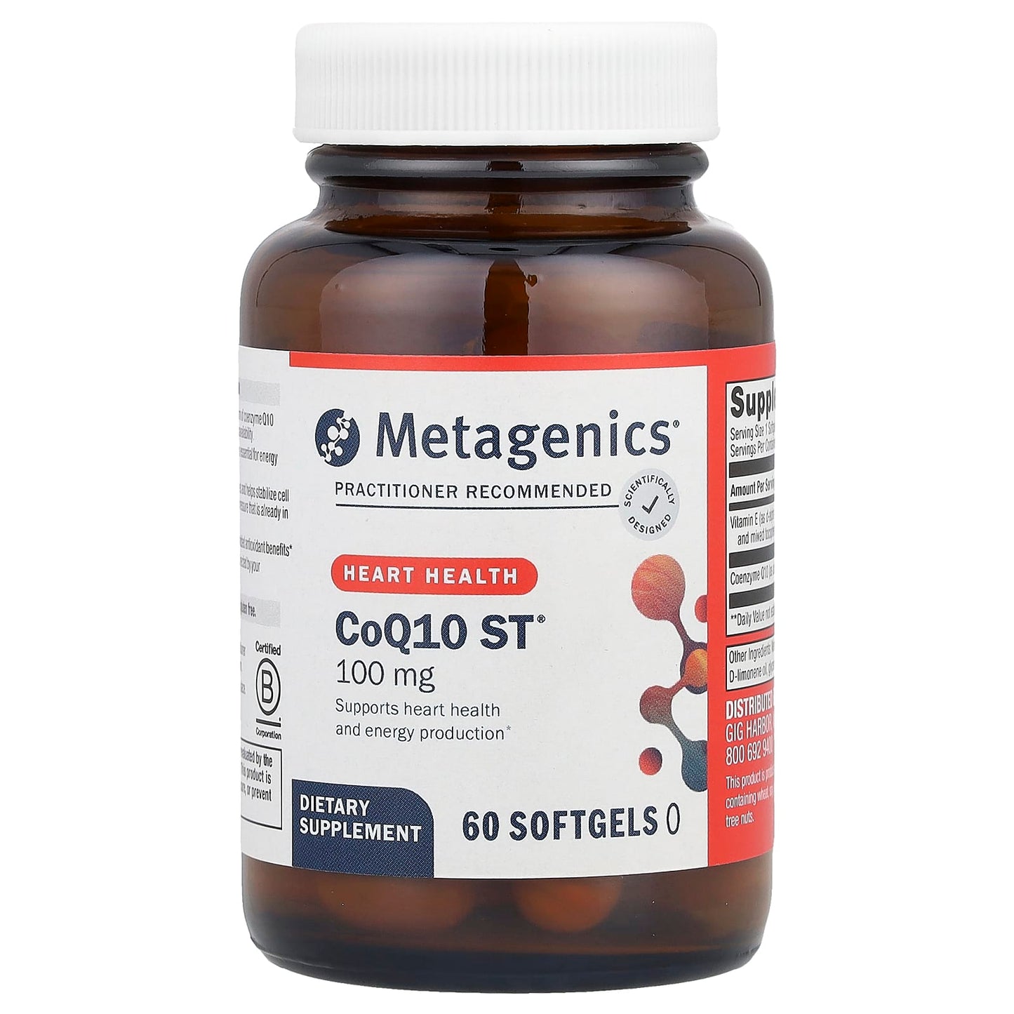 Metagenics, CoQ10 ST-100, 60 Softgels UPC 755571013651 | HiLife Vitamins