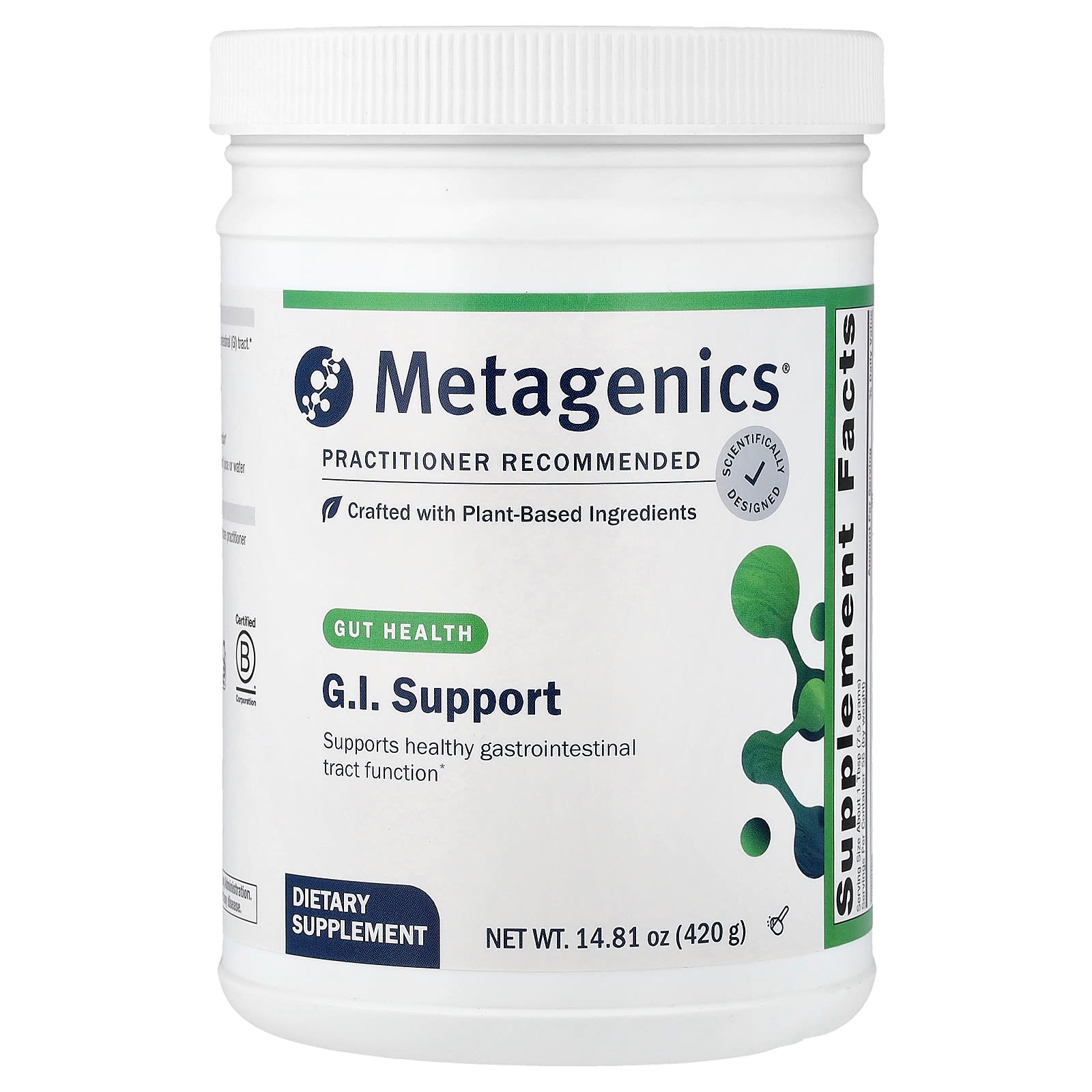 Metagenics, G.I. Support (formerly Endefen®), 14.81 Oz (420 g) UPC 755571015051 | HiLife Vitamins
