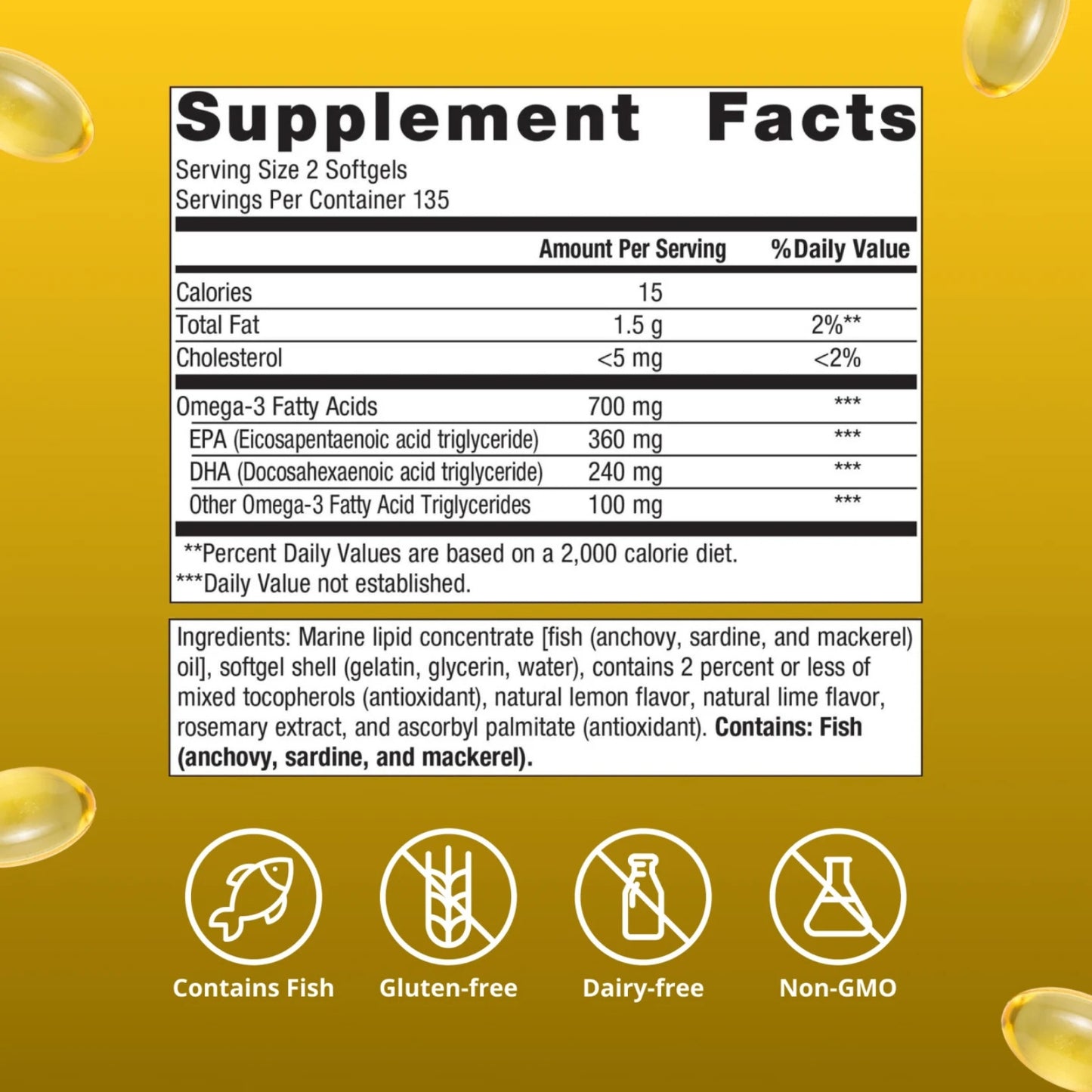 Metagenics, OmegaGenics® Fish Oil EPA-DHA 300 mg, 270 Softgels UPC 755571015808 | Hilife Vitamins