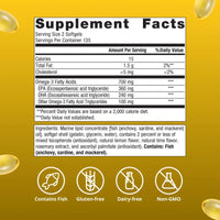 Metagenics, OmegaGenics® Fish Oil EPA-DHA 300 mg, 270 Softgels UPC 755571015808 | Hilife Vitamins