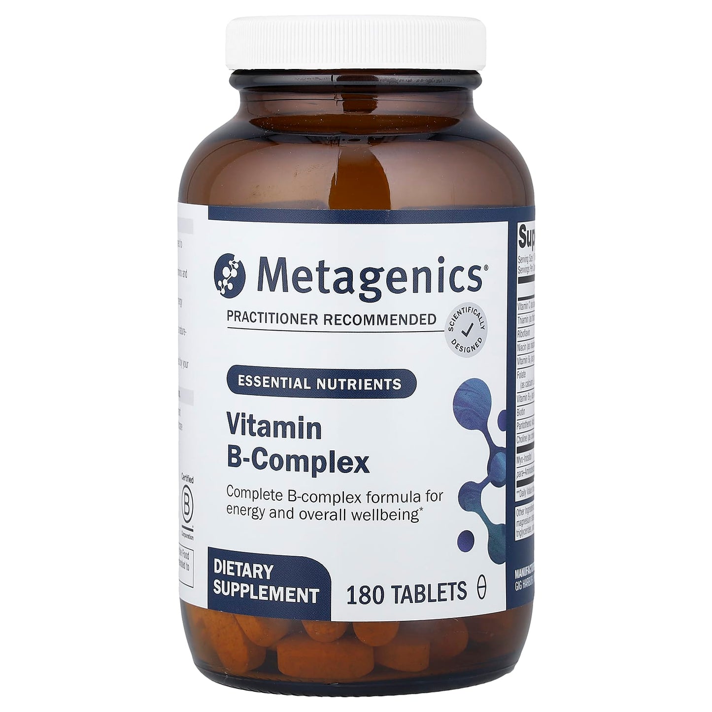Metagenics, Vitamin B-Complex, 180 Tablets UPC 755571017468 | HiLife Vitamins