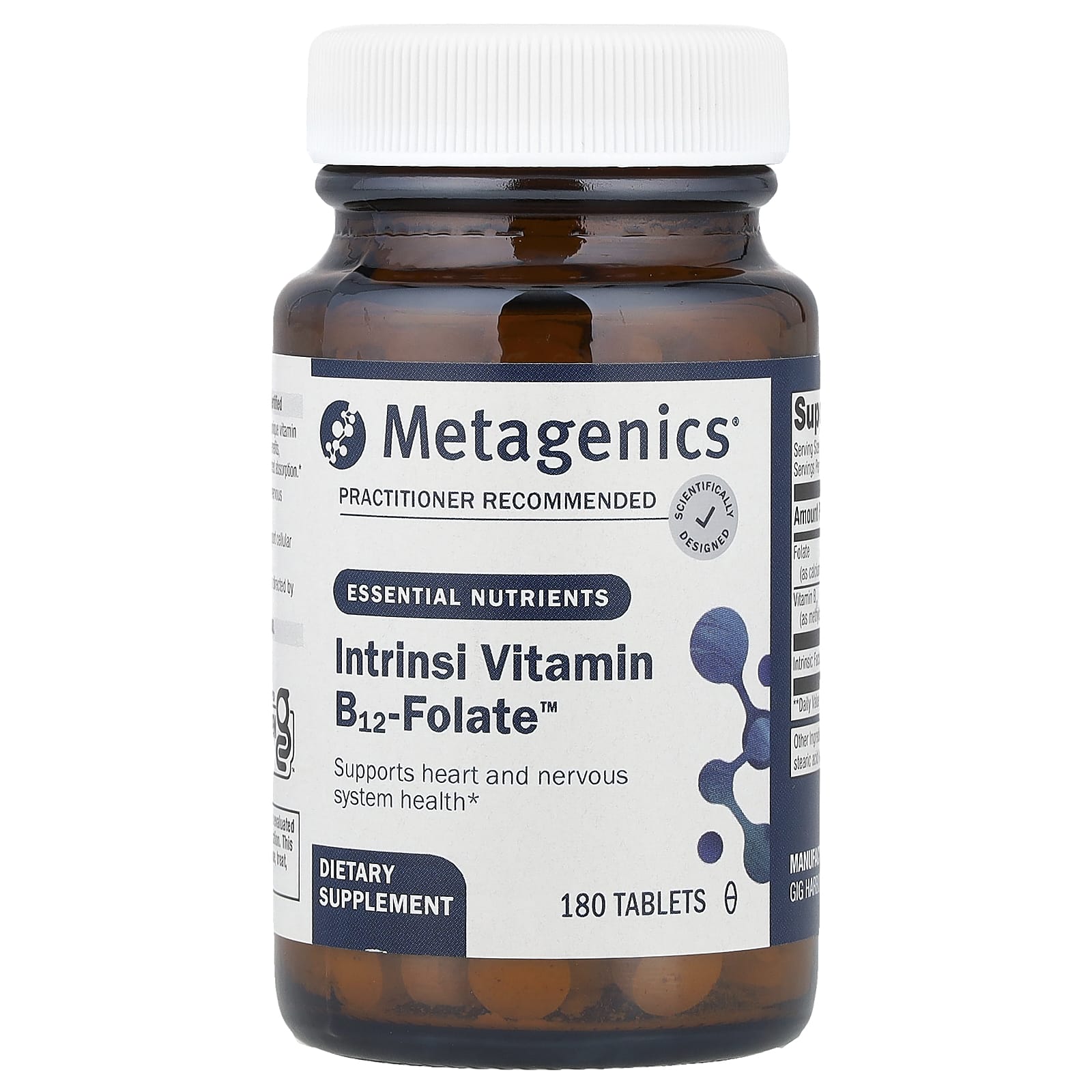 Metagenics, Intrinsi B12/Folate, 180 Tablets UPC 755571019318 | HiLife Vitamins