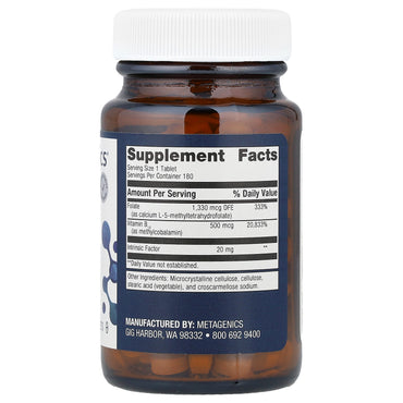 Metagenics, Intrinsi B12/Folate, 180 Tablets UPC 755571019318 | HiLife Vitamins