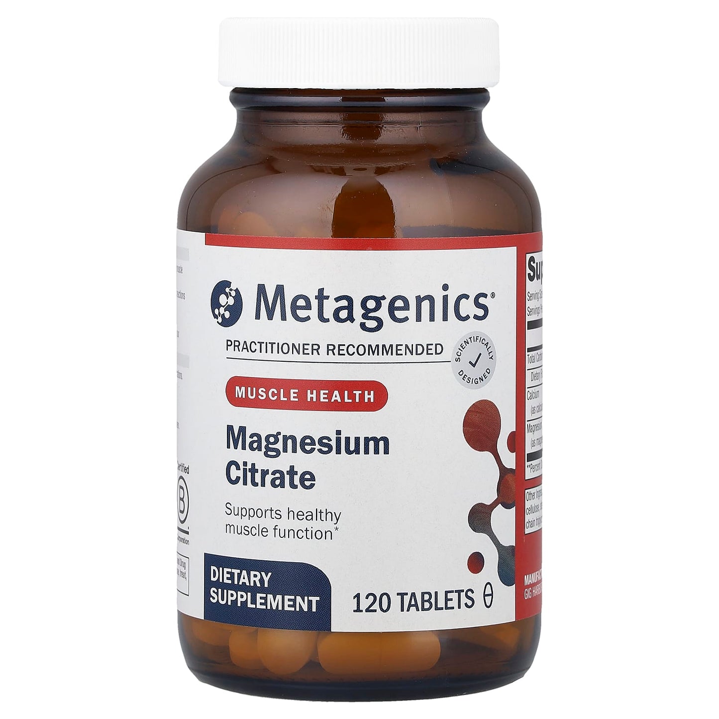 Metagenics, Magnesium Citrate, 120 Tablets UPC 755571023001 | HiLife Vitamins