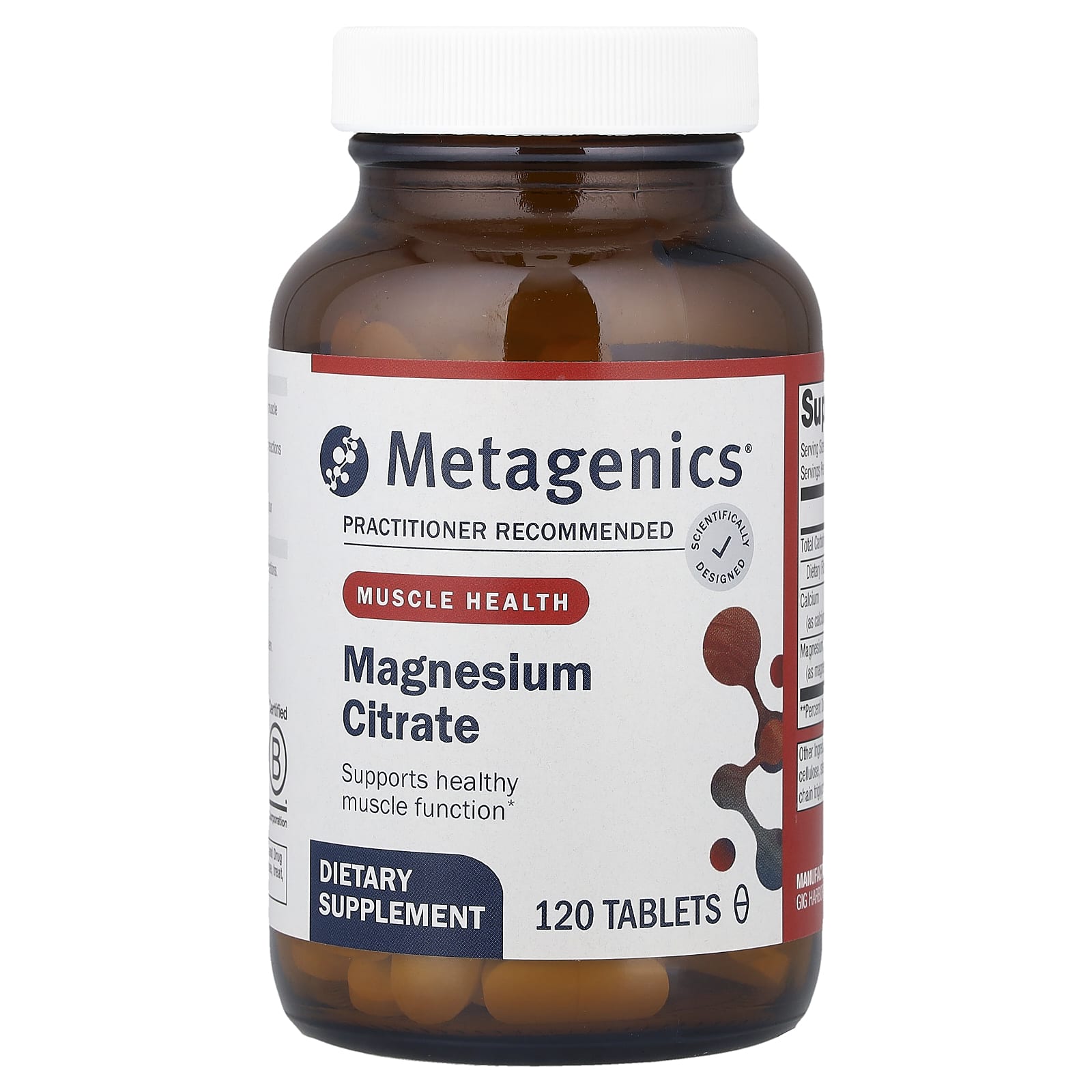 Metagenics, Magnesium Citrate, 120 Tablets UPC 755571023001 | HiLife Vitamins