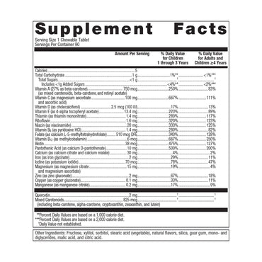 Metagenics, Multigenics Chewable Multivitamin, 90 Tablets UPC 755571023698 | HiLife Vitamins