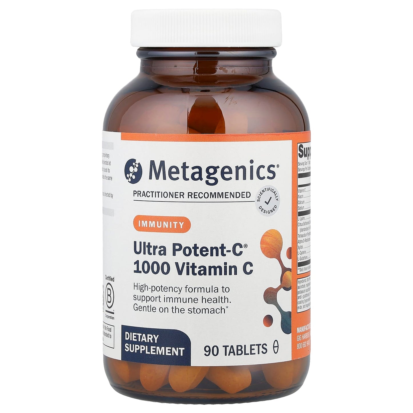 Metagenics, Ultra Potent-C 1000 Vitamin C, 90 Tablets UPC 755571030610 | HiLife Vitamins