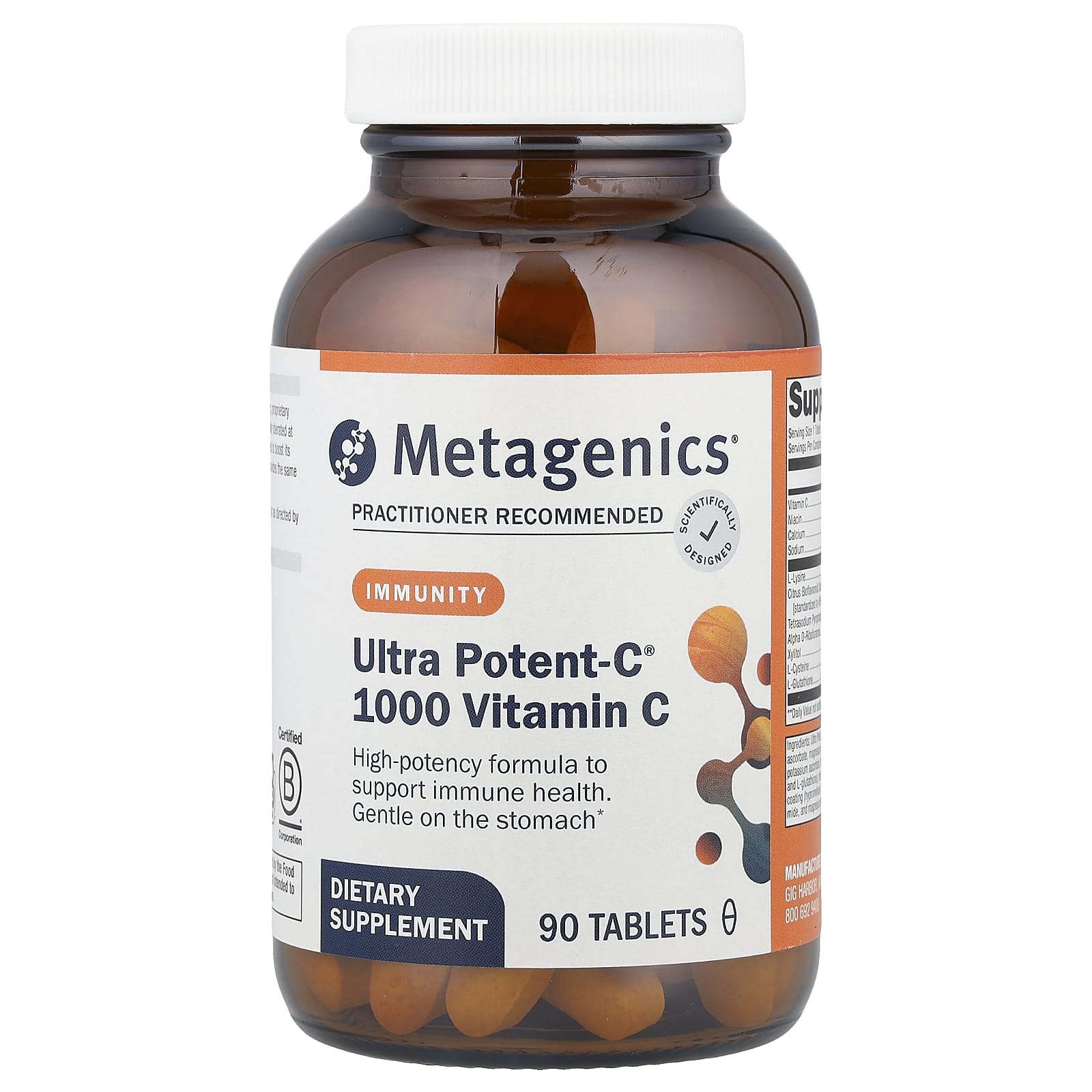 Metagenics, Ultra Potent-C 1000 Vitamin C, 90 Tablets UPC 755571030610 | HiLife Vitamins