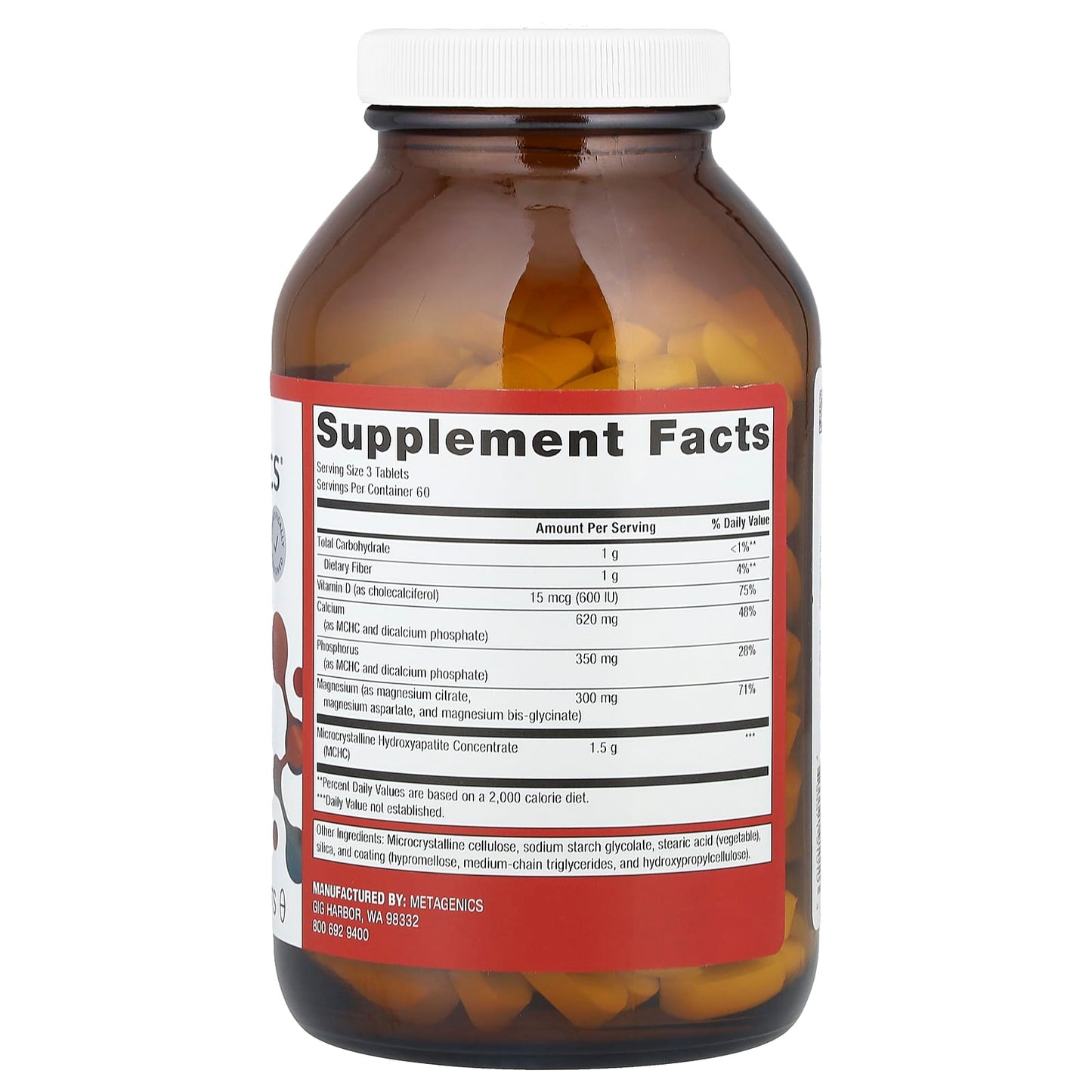 Metagenics, Bone Builder With Magnesium, 180 Tablets UPC 755571910103 | HiLife Vitamins