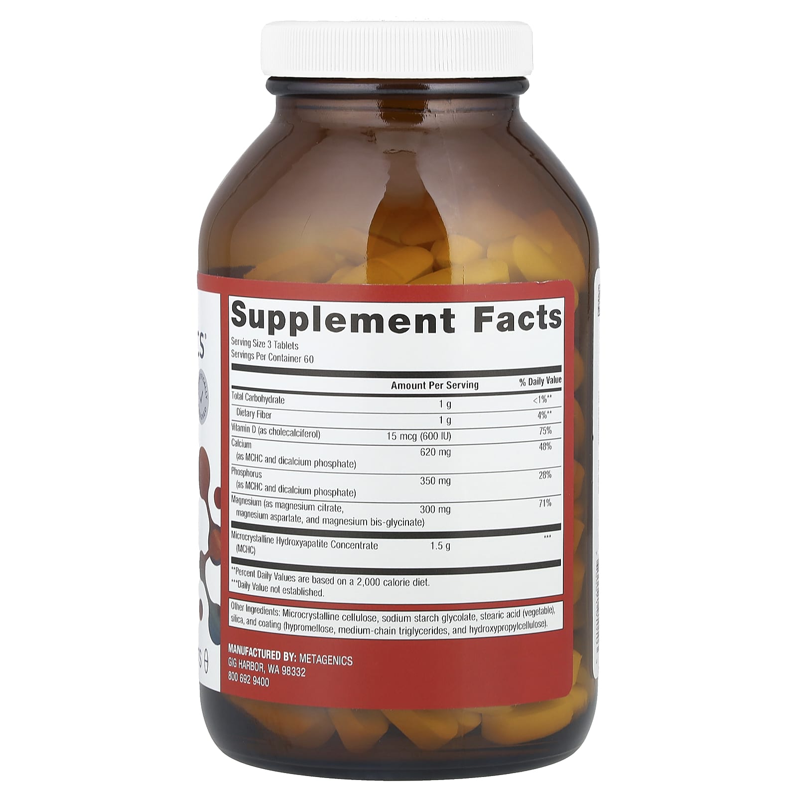 Metagenics, Bone Builder With Magnesium, 180 Tablets UPC 755571910103 | HiLife Vitamins