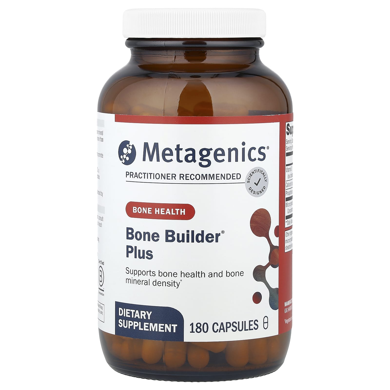 Metagenics, Bone Builder Plus, (formerly Bone Builder Forte), 180 Capsules UPC 755571913449 | HiLife Vitamins