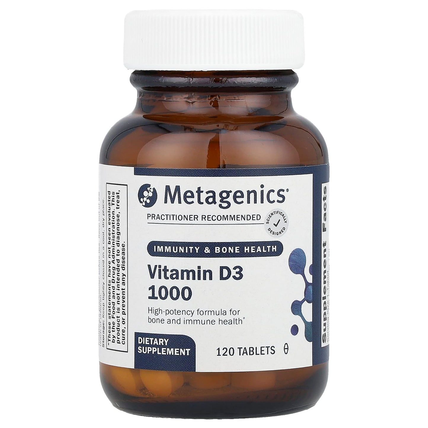 Metagenics, Vitamin D3 1000, 120 Tablets UPC 755571914422 | HiLife Vitamins
