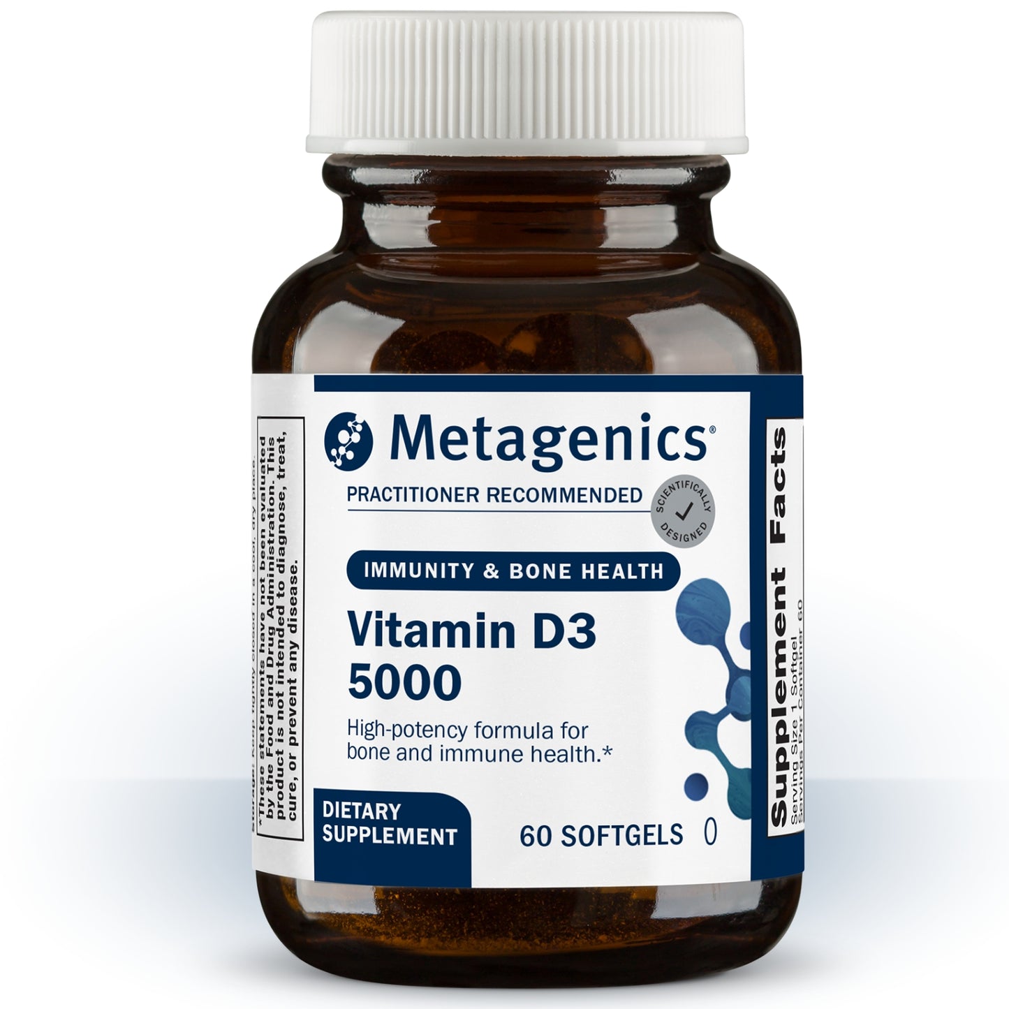 Metagenics, Vitamin D3 5000, 60 Softgels UPC 755571961273 | HiLife Vitamins