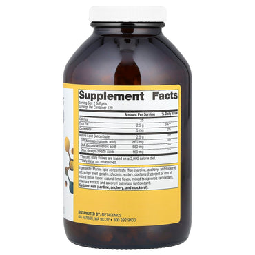 Metagenics, Omegagenics Epa-Dha 720, 240 Softgels UPC 755571927804 | HiLife Vitamins