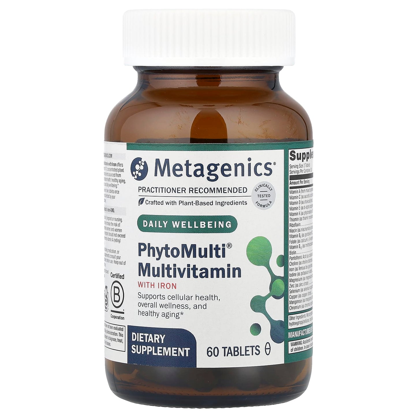 Metagenics, PhytoMulti® Multivitamin with Iron, 60 Tablets UPC 755571928993 | HiLife Vitamins