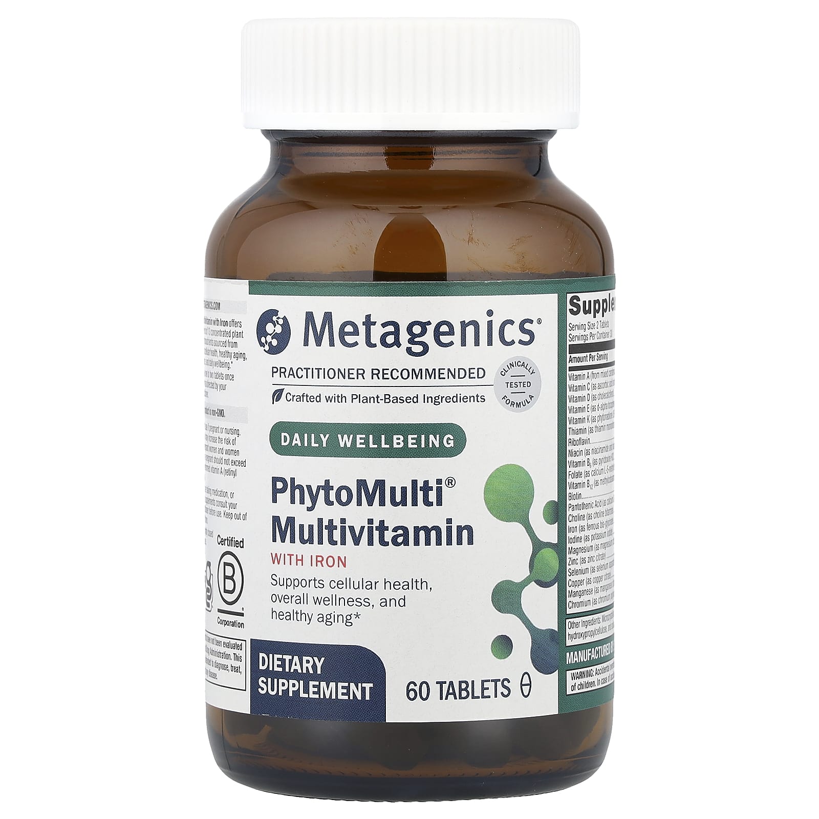 Metagenics, PhytoMulti® Multivitamin with Iron, 60 Tablets UPC 755571928993 | HiLife Vitamins
