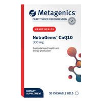 Metagenics, NutraGems CoQ10 300, 30 Chewable Gels UPC 755571930637 | HiLife Vitamins