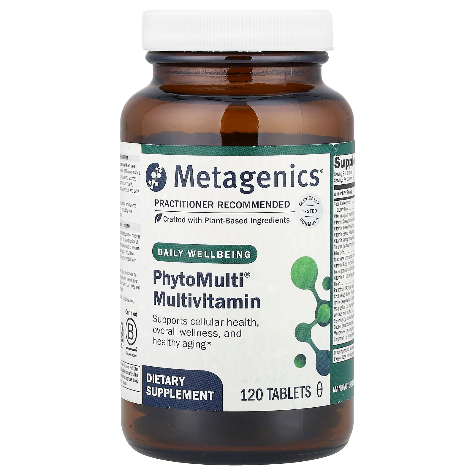 Metagenics, Phytomulti Iron Free, 120 Tablets UPC 755571933300 | HiLife Vitamins