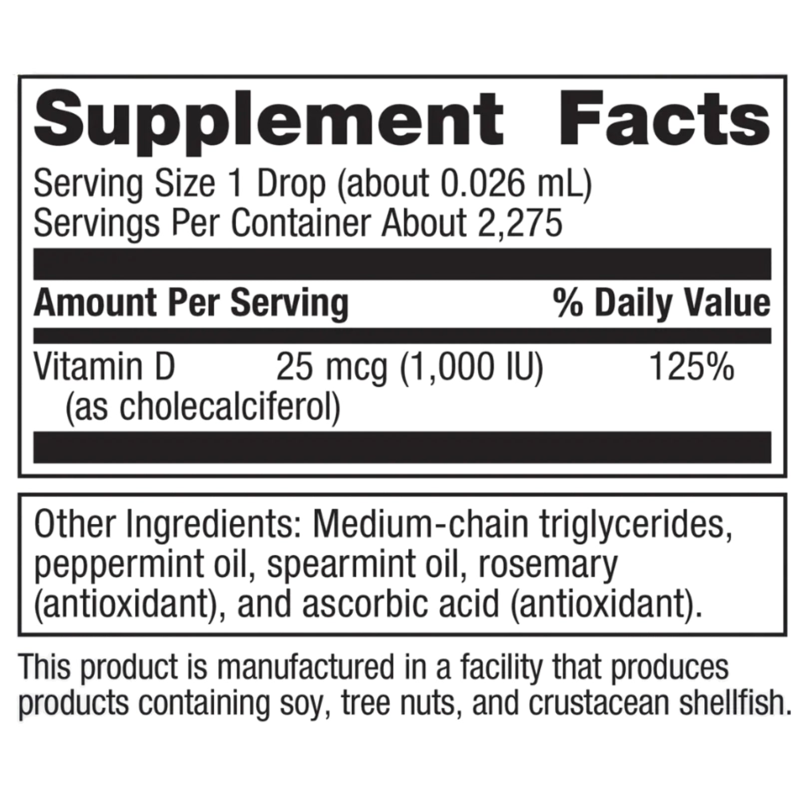 Metagenics, Vitamin D3 Liquid, 2 Oz Liquid UPC 75557193375 | Hilife Vitamins