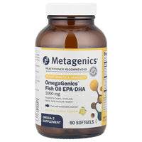 Metagenics, OmegaGenics EPA-DHA 1000, Natural Lemon, 60 Softgels UPC 755571938725 | HiLife Vitamins