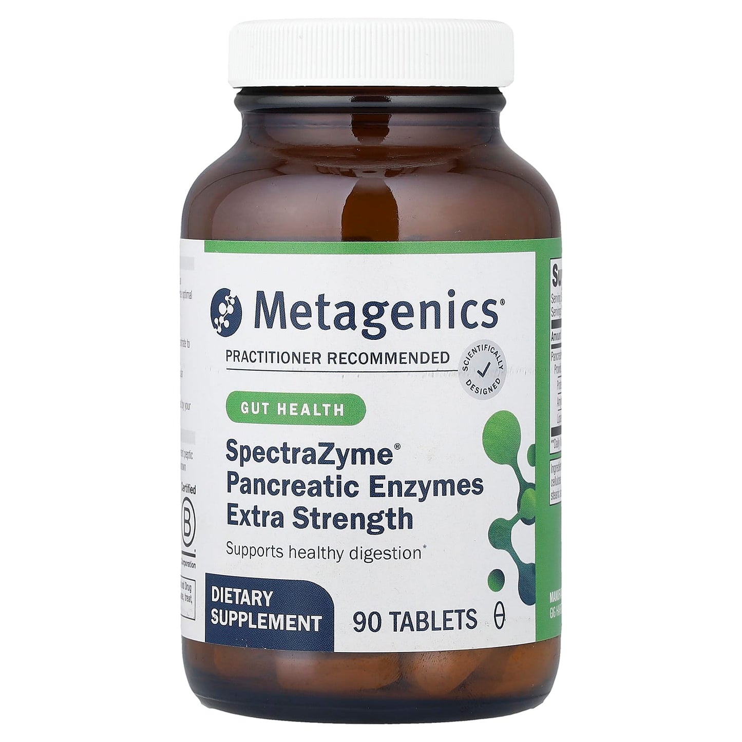Metagenics, SpectraZyme® Pancreatic Enzymes Extra Strength, 90 Tablets UPC 755571939647 | HiLife Vitamins