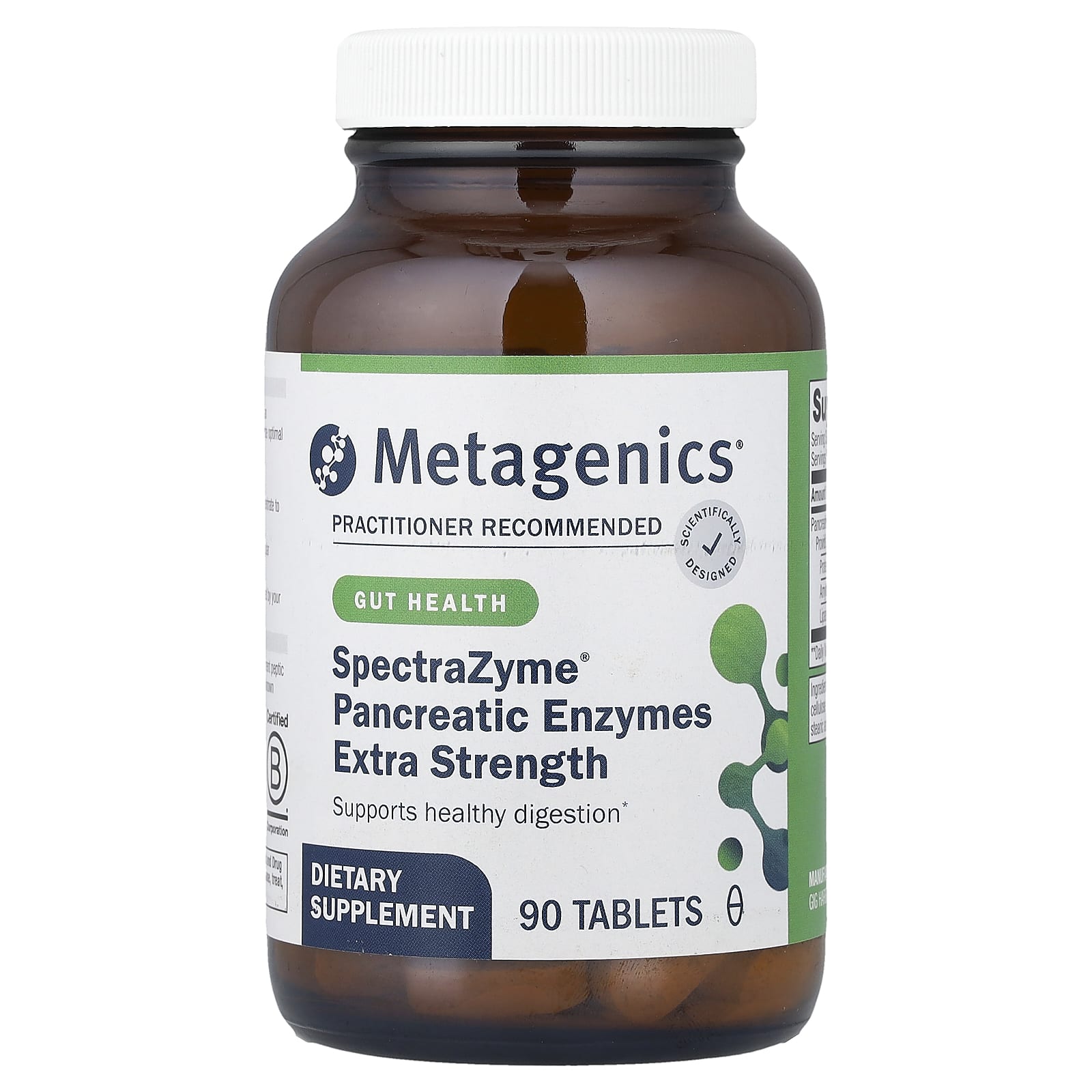 Metagenics, SpectraZyme® Pancreatic Enzymes Extra Strength, 90 Tablets UPC 755571939647 | HiLife Vitamins