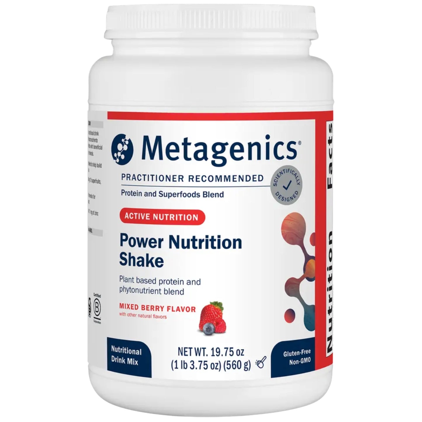Metagenics, Power Nutrition Shake, Mixed Berry Flavor, 1 lb 3.75 oz (560 g) UPC 755571939692 | Hilife Vitamins