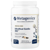 Metagenics, UltraMeal Cardio 360°®, Medical Food, Vanilla, 1 lb 2.27 oz (518 g) UPC 755571943163 | HiLife Vitamins