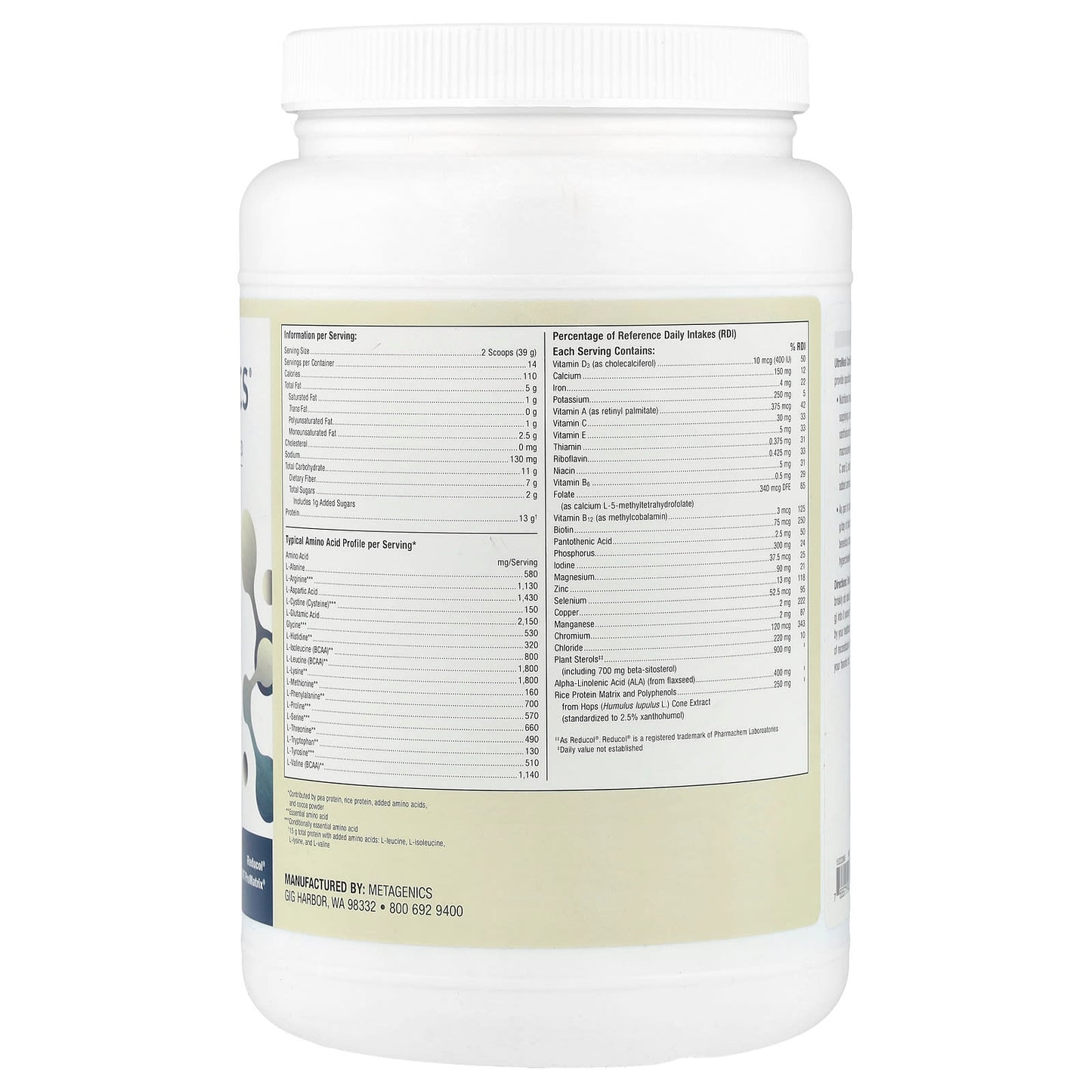 Metagenics, UltraMeal Cardio 360°, Medical Food, Chocolate Flavor, 1 lb 3.01 oz (539 g) UPC 755571943170 | HiLife Vitamins