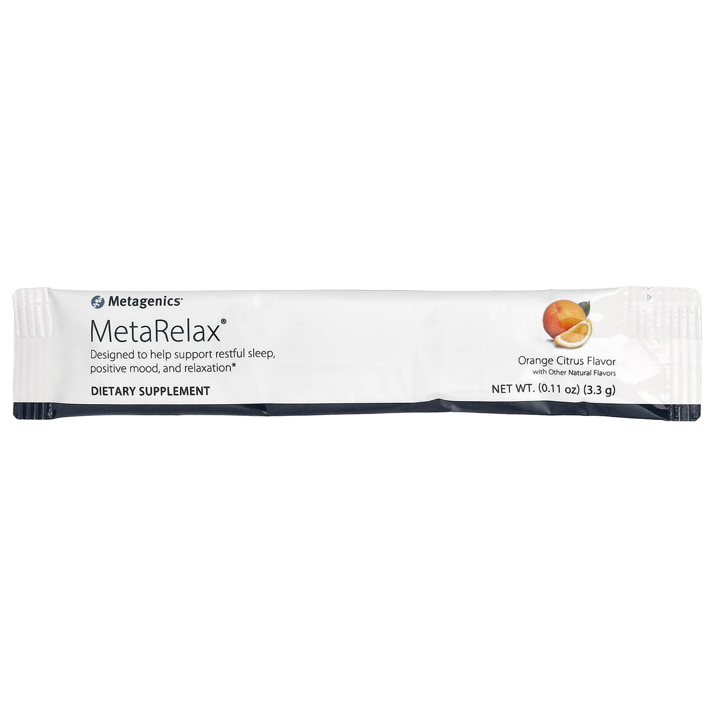 Metagenics, MetaRelax, Orange Citrus, 30 Packets, 0.11 oz (3.3 g) Each UPC 755571945839 | HiLife Vitamins