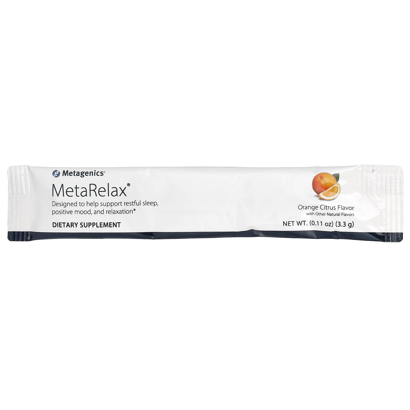 Metagenics, MetaRelax, Orange Citrus, 30 Packets, 0.11 oz (3.3 g) Each UPC 755571945839 | HiLife Vitamins