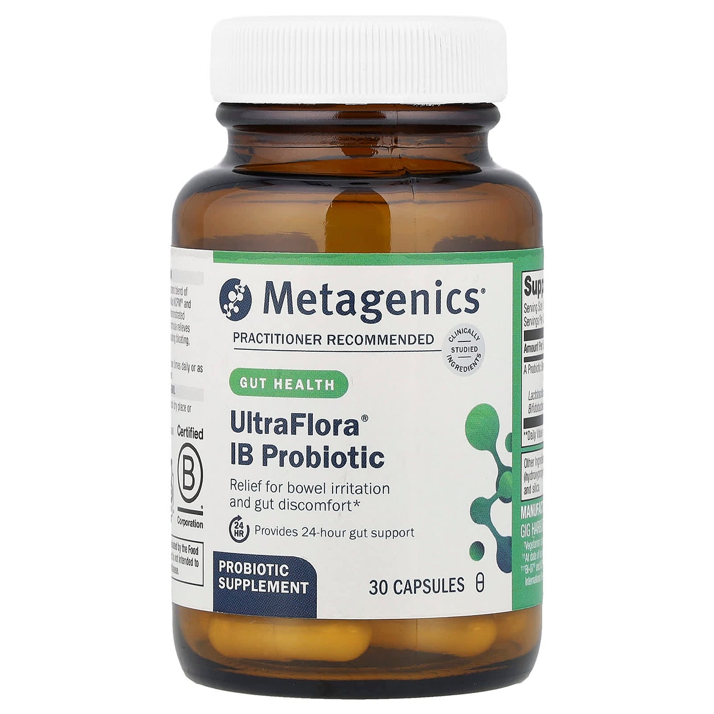 Metagenics, UltraFlora® IB Probiotic, 30 Capsules UPC 755571947123 | HiLife Vitamins