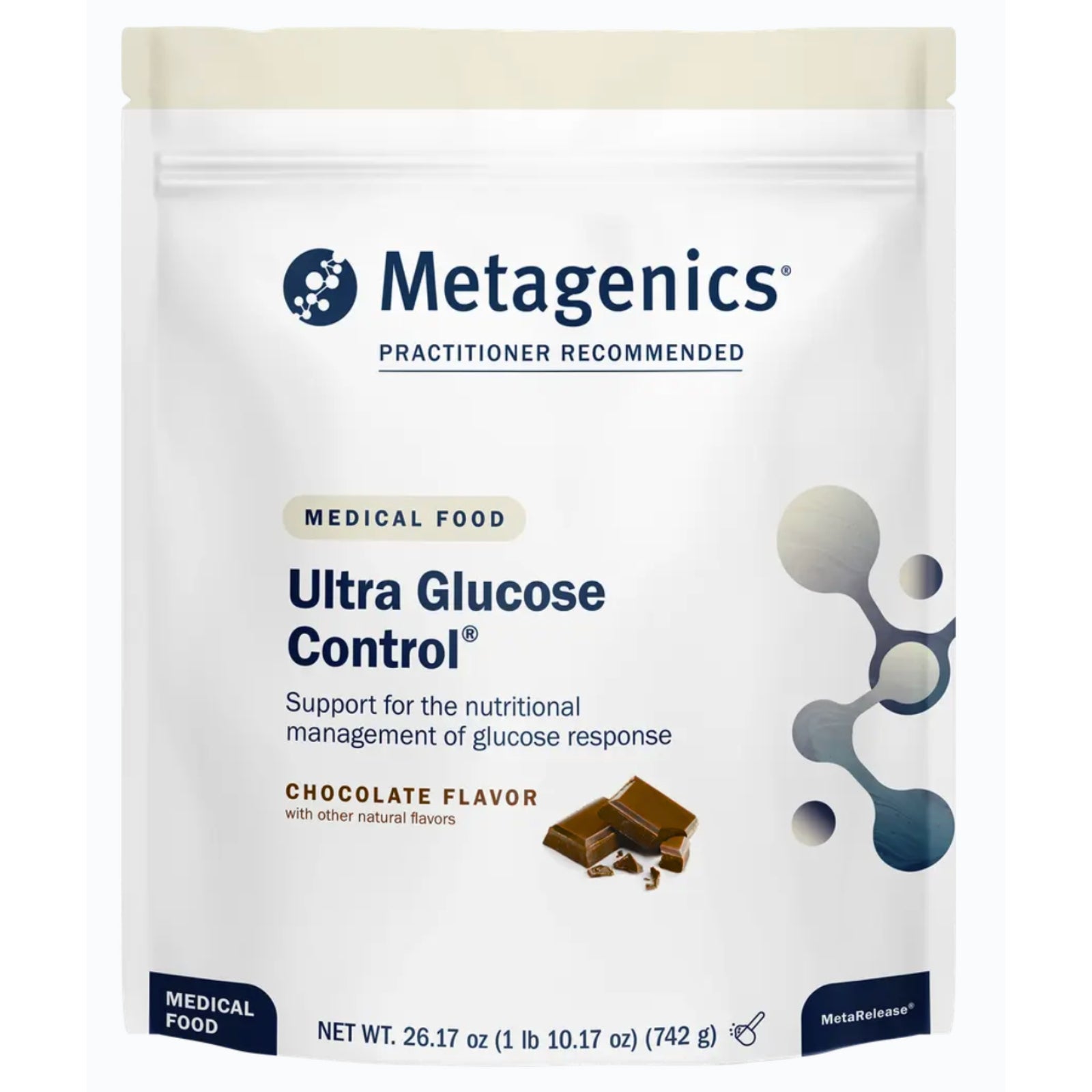 Metagenics, Ultra Glucose Control® Chocolate (14 servings) [Medical Food], 1 lb 10.17 (742 g) UPC 755571947147