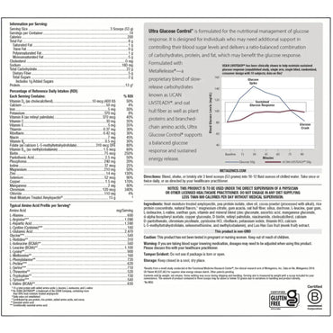 Metagenics, Ultra Glucose Control® Chocolate (14 servings) [Medical Food], 1 lb 10.17 (742 g) UPC 755571947147