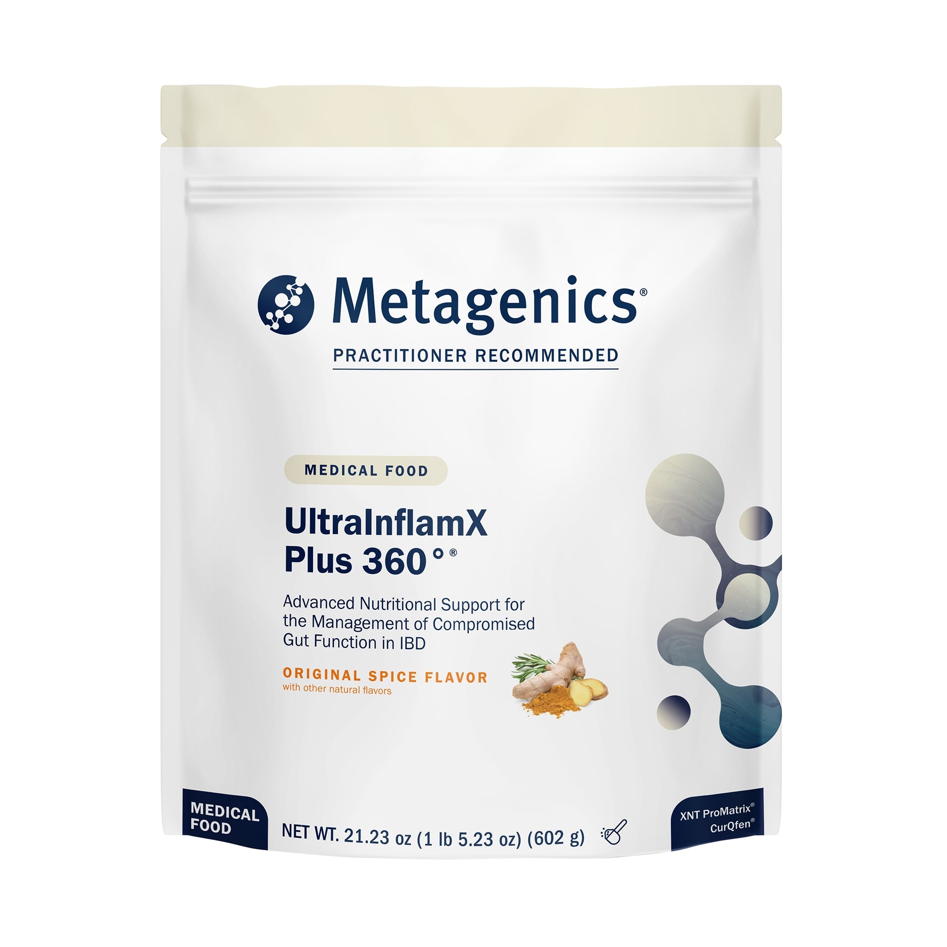Metagenics, UltraInflamX® Plus 360 Original Spice, Medical Food, 14 Servings, 21.23 Oz UPC 755571947383 | HiLife Vitamins