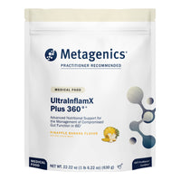 Metagenics, UltraInflamX Plus 360°, Medical Food, Pineapple Banana, 22.22 oz (630 g) UPC 755571947406 | HiLife Vitamins