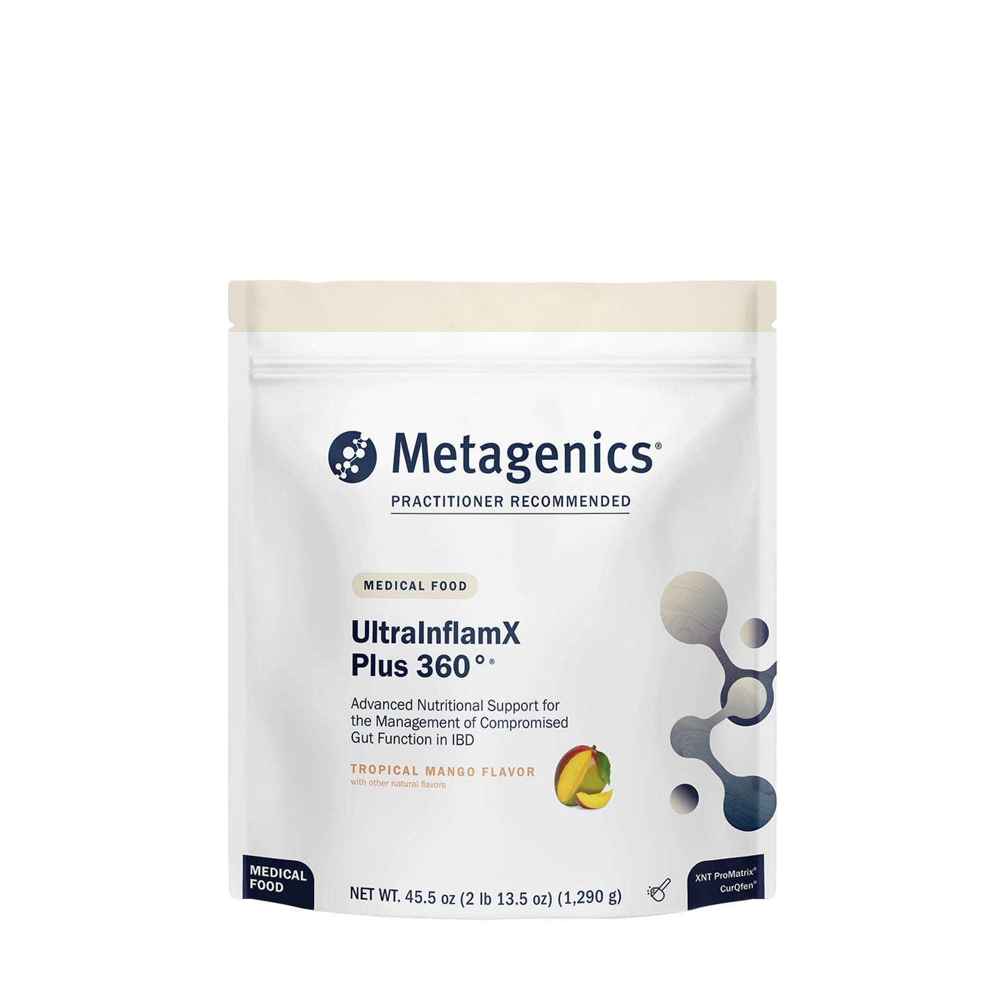 Metagenics, UltraInflamX Plus 360°® IBD Support, Tropical Mango, 2 lb 13.5 oz (1,290 g) UPC 755571947437 | HiLife Vitamins