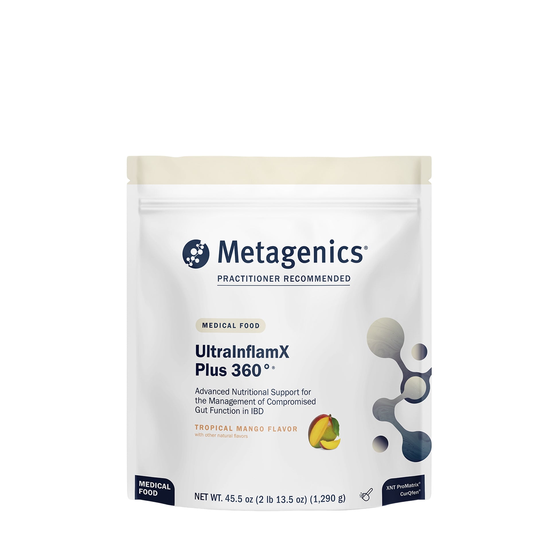 Metagenics, UltraInflamX Plus 360°® IBD Support, Tropical Mango, 2 lb 13.5 oz (1,290 g) UPC 755571947437 | HiLife Vitamins