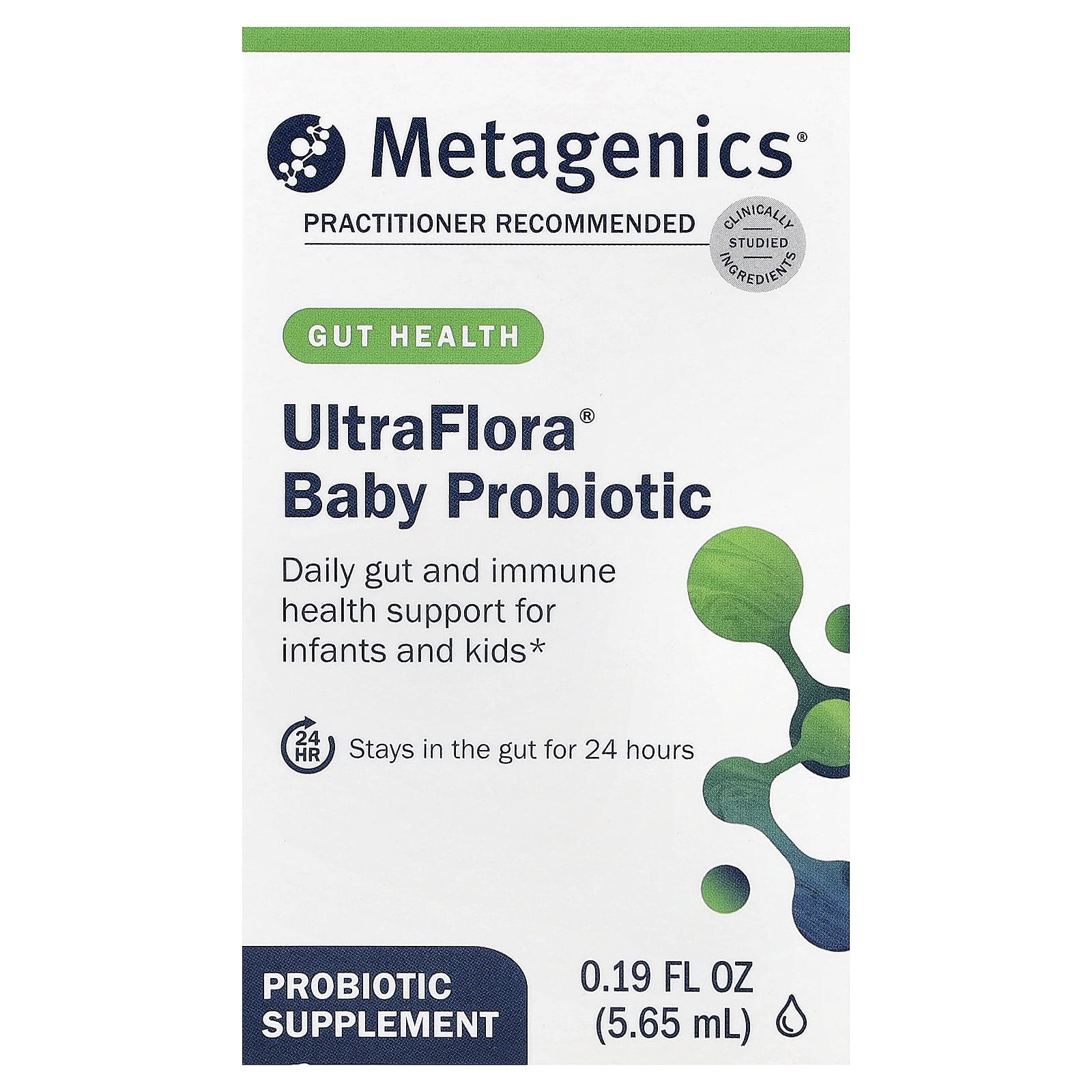 Metagenics, UltraFlora®, Baby Probiotic, 0.19 fl oz (5.65 ml) UPC 755571947994 | HiLife Vitamins