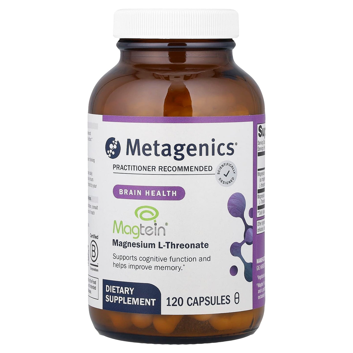 Metagenics, Magnesium L-Threonate, 120 Capsules UPC 755571948724 | HiLife Vitamins