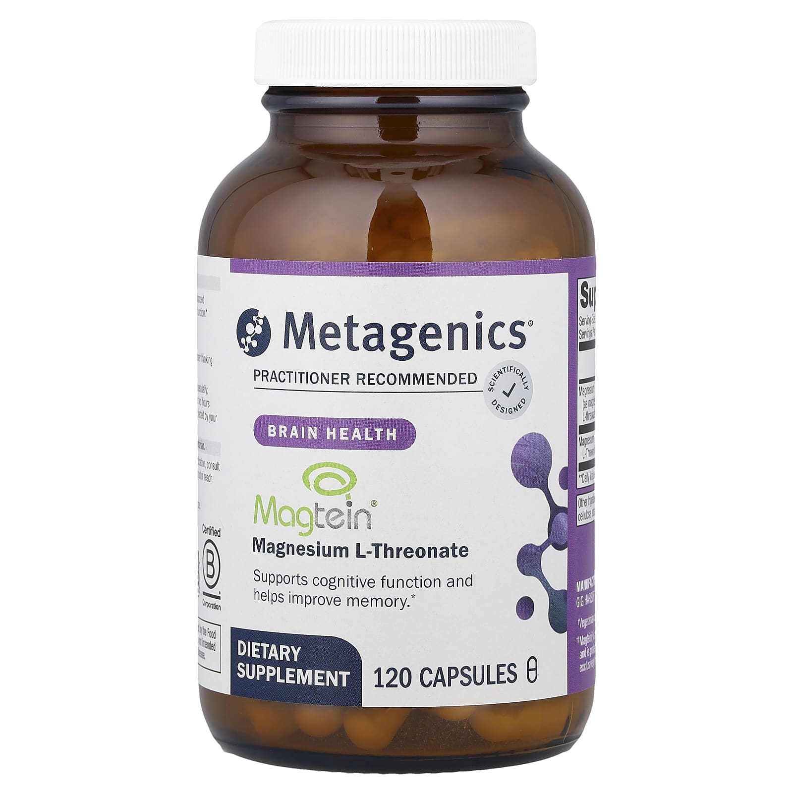 Metagenics, Magnesium L-Threonate, 120 Capsules UPC 755571948724 | HiLife Vitamins