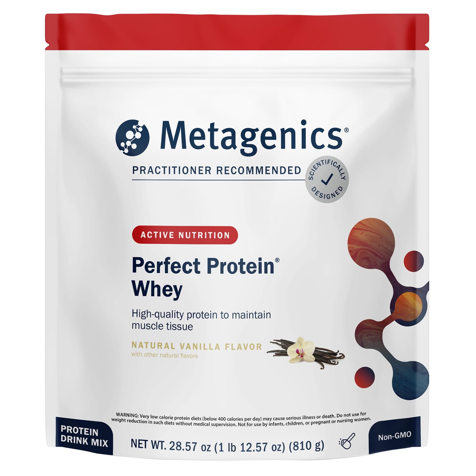 Metagenics, Perfect Protein® Whey, Vanilla Powder, 30 servings, 28.57 Oz UPC 755571948755 | HiLife Vitamins